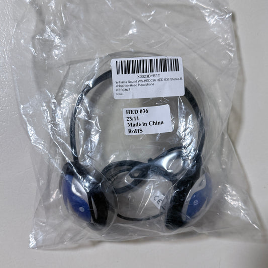 Williams Sound HED 036 Behind the Head Headphone, Blue and Black - view 1 of 8