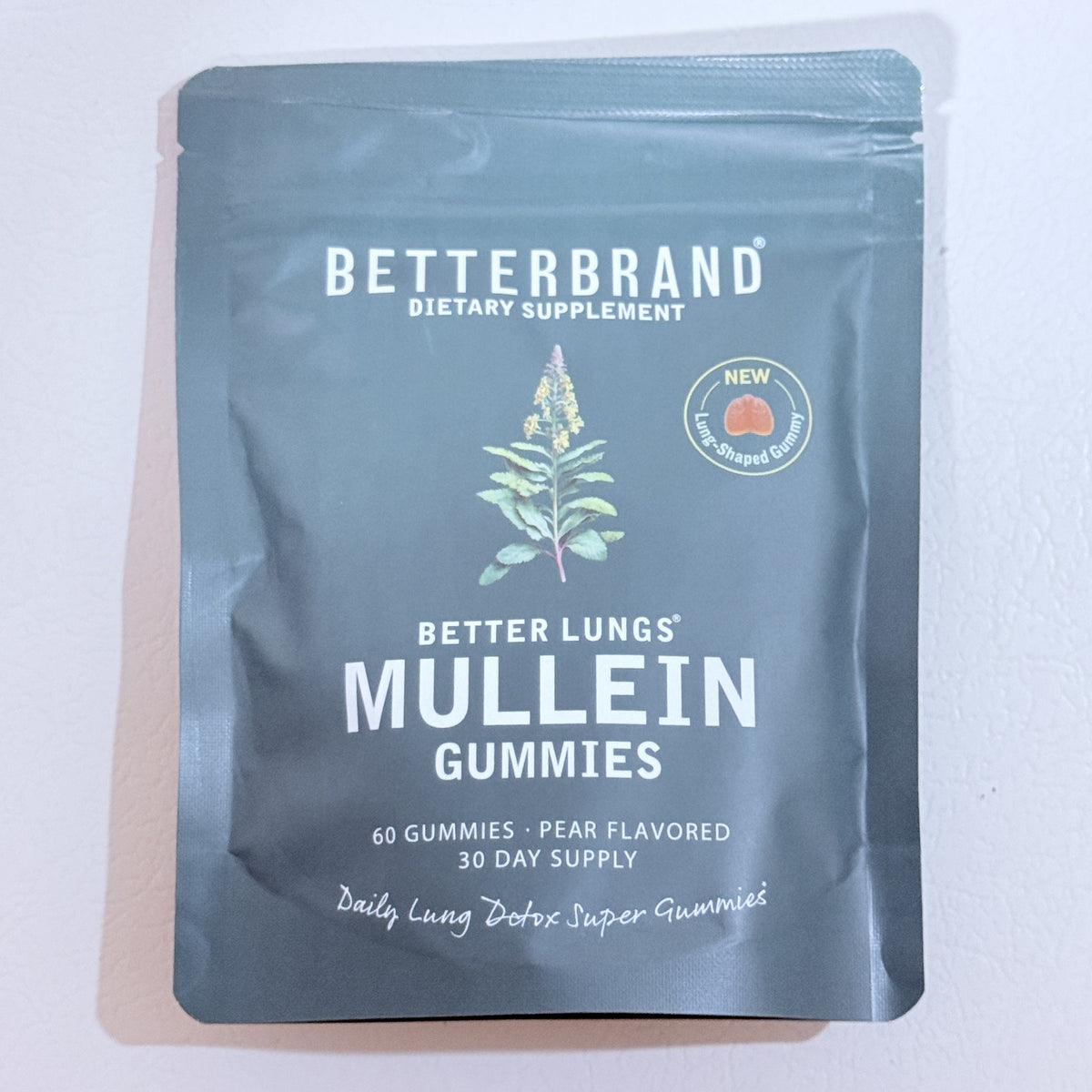 Betterbrand Better Lungs Mullein Gummies, Pear, 60 Count, Exp 05/2028 - view 1 of 3