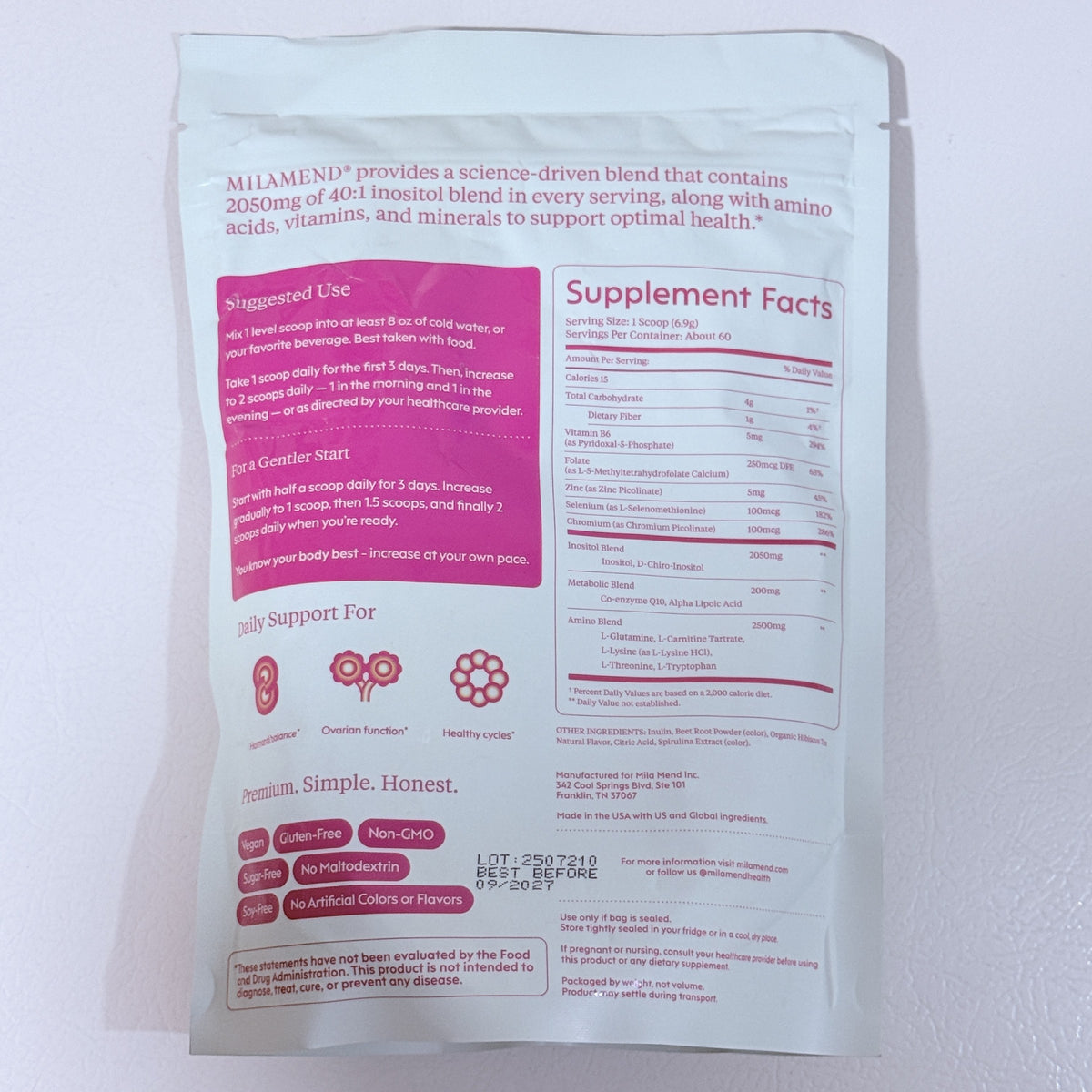 Milamend Hormone Balance, Hibiscus Tea, 14.6 oz, Best By 09/2027 - view 2 of 5