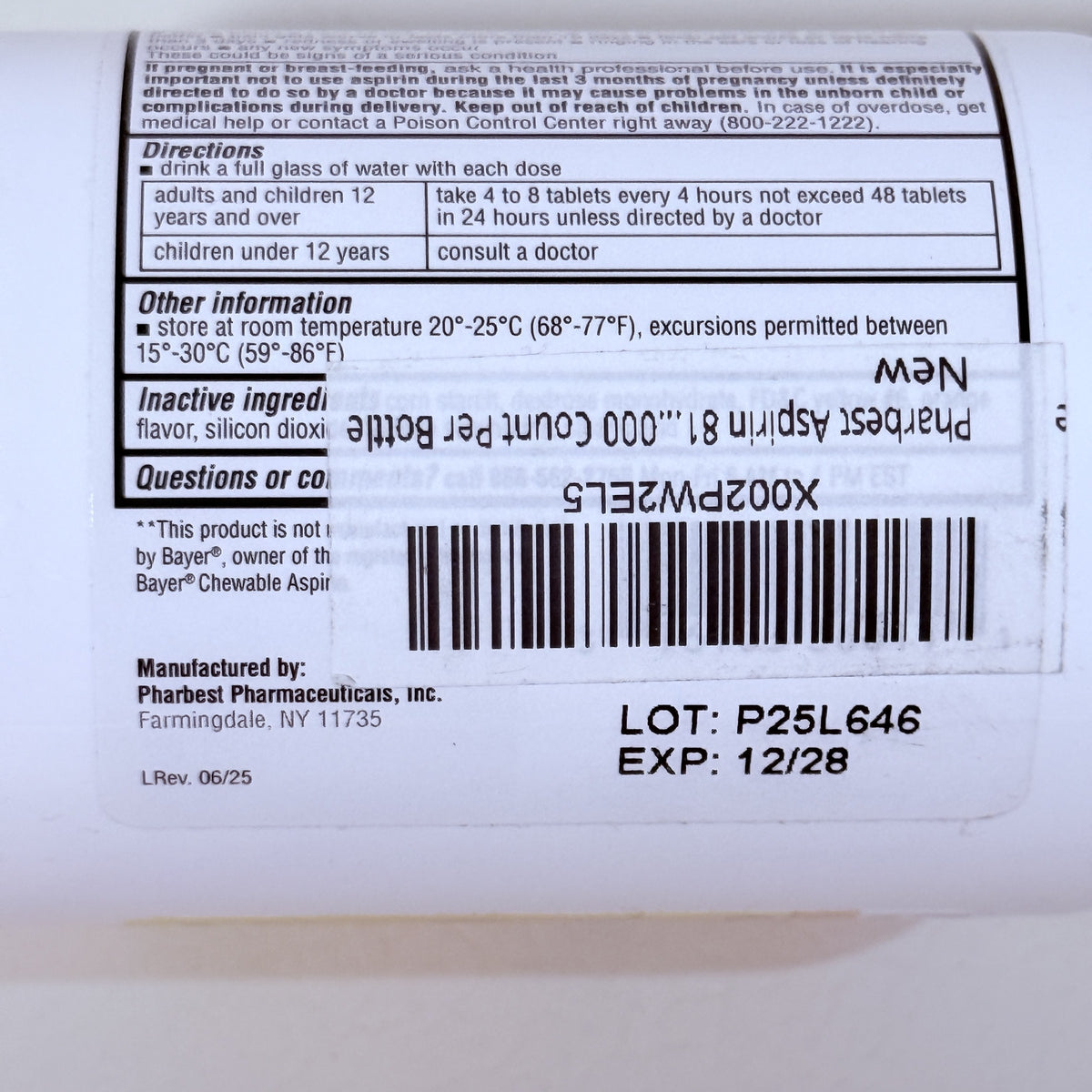 Chewable Low Dose Aspirin 81 mg, Orange, 1000 Tablets, Exp 12/2028 - view 4 of 6