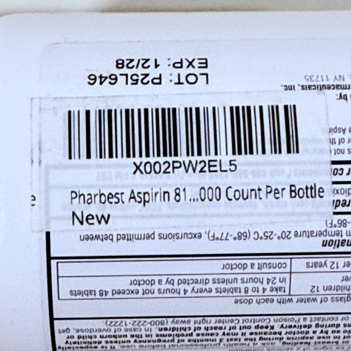 Chewable Low Dose Aspirin 81 mg, Orange, 1000 Tablets, Exp 12/2028 - view 5 of 6