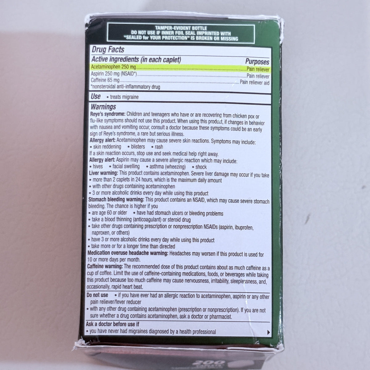 Excedrin Migraine Relief, 200 Caplets, Exp 06/2028 - view 4 of 6