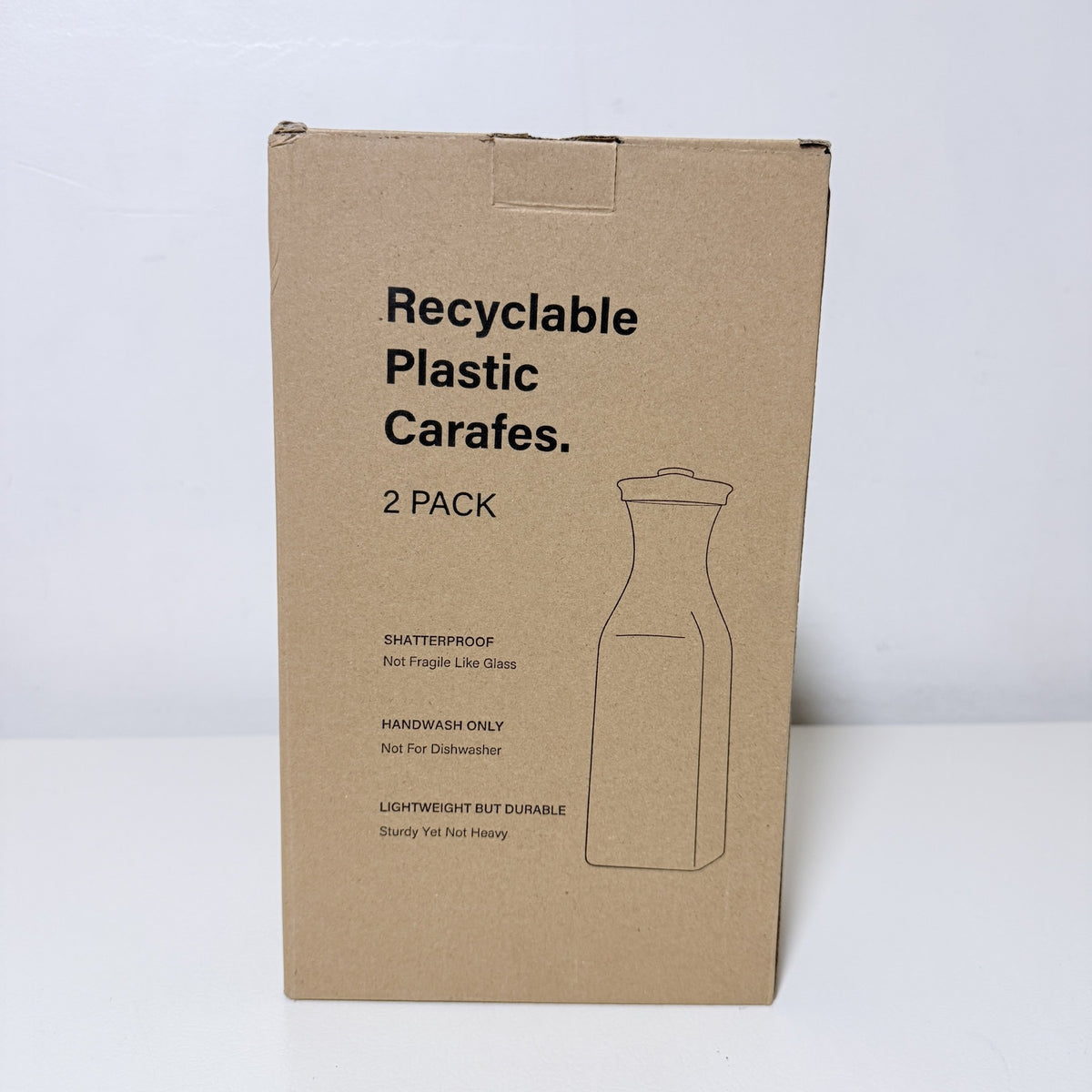 Plastic Water Carafes with Flip Top Lids, 50 oz, Set of 2 - view 1 of 5