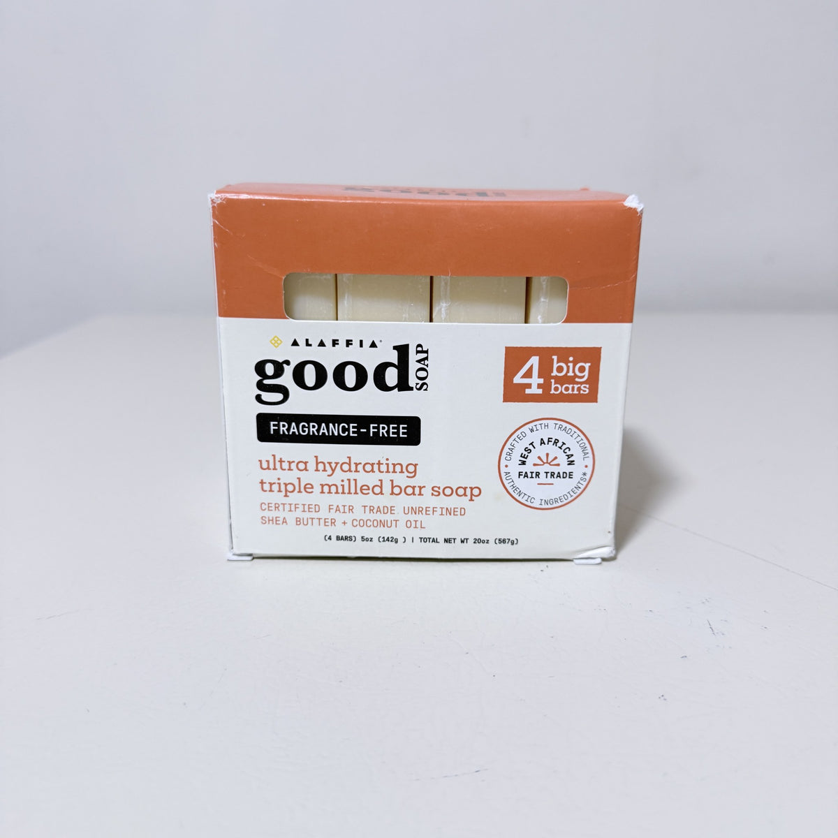 Alaffia Good Soap Fragrance-Free Triple Milled Bar Soap, 4 x 5 oz - view 1 of 6