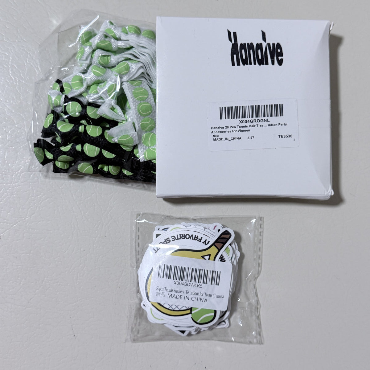 Tennis Hair Ties 20 Pcs and Tennis Stickers 50 Pcs, Party Favor Set - view 1 of 4