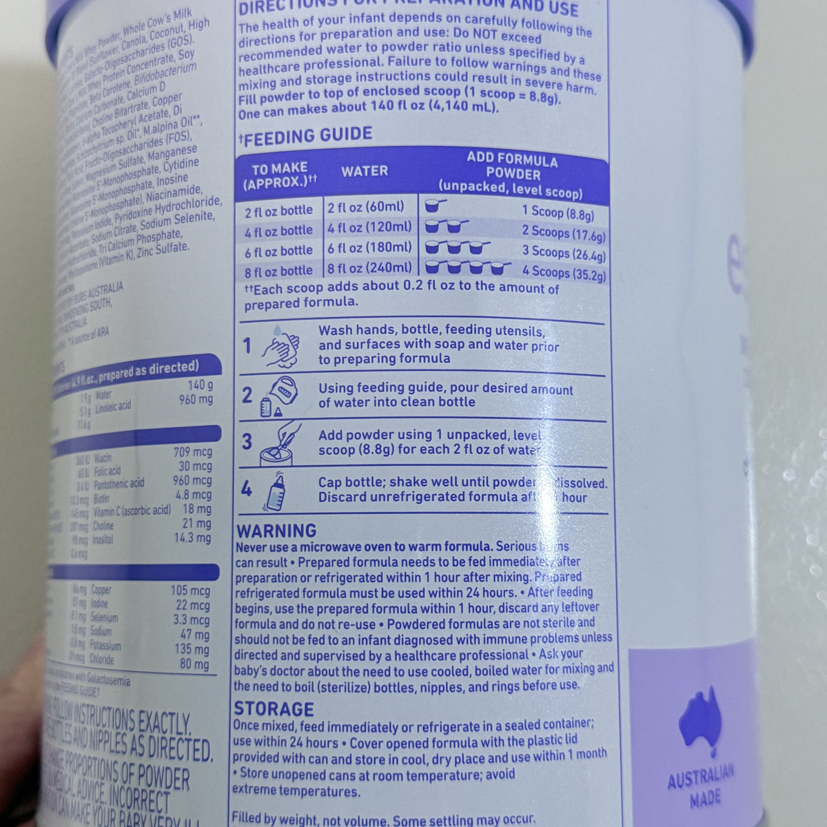 Bubs Essential Infant Formula with Iron, Cow Milk, 20 oz, BB 08/2027 - view 6 of 8