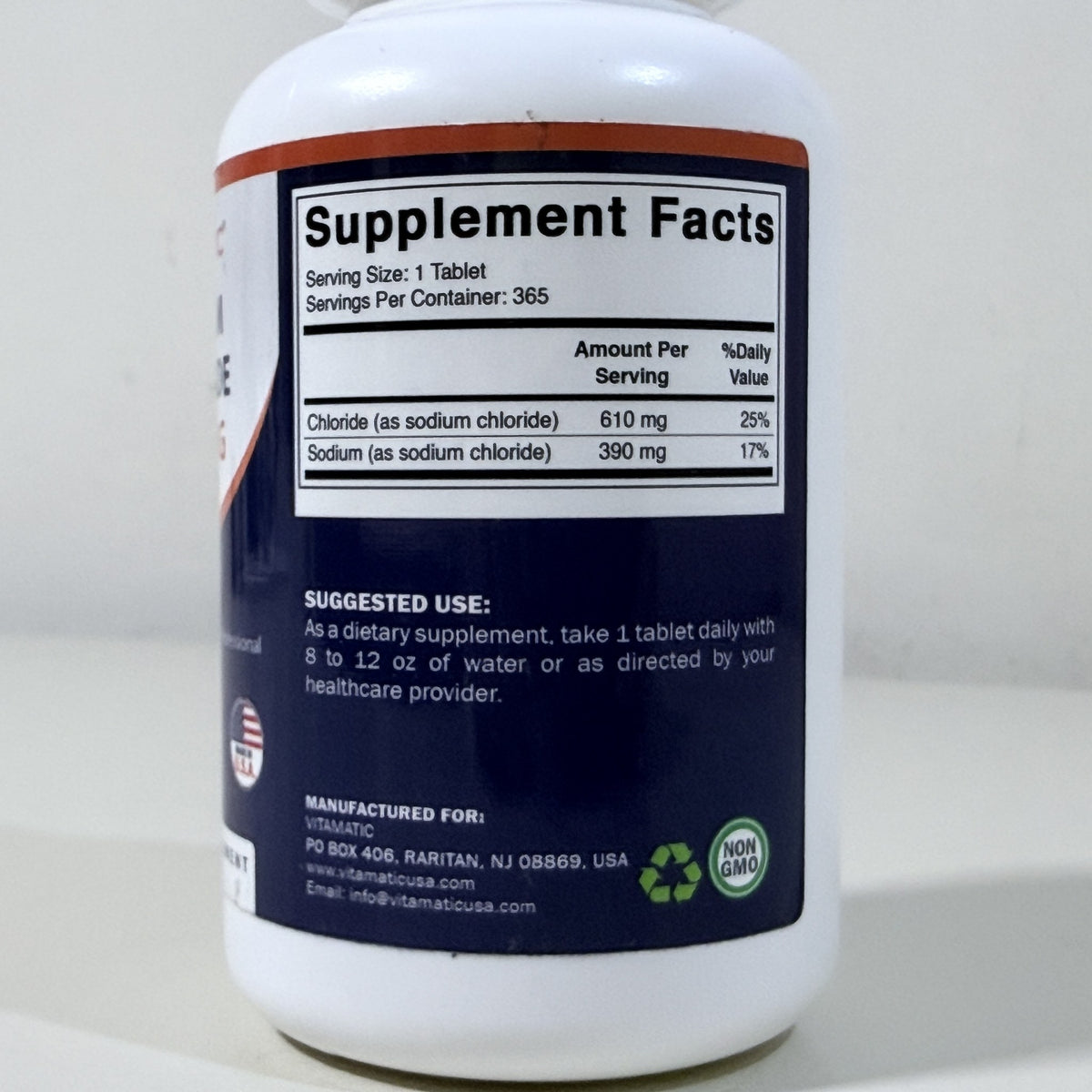 Vitamatic Sodium Chloride 1000 mg Salt Tablets, 365 Count, Exp 05/2028 - view 2 of 4