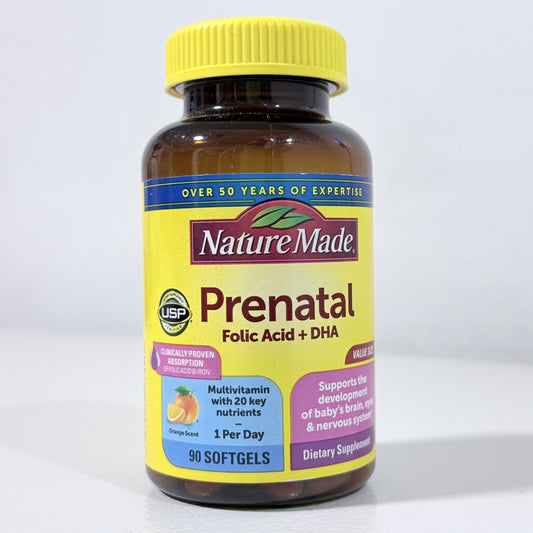 Nature Made Prenatal Folic Acid + DHA, 90 Softgels, Exp 01/2027 - view 1 of 4