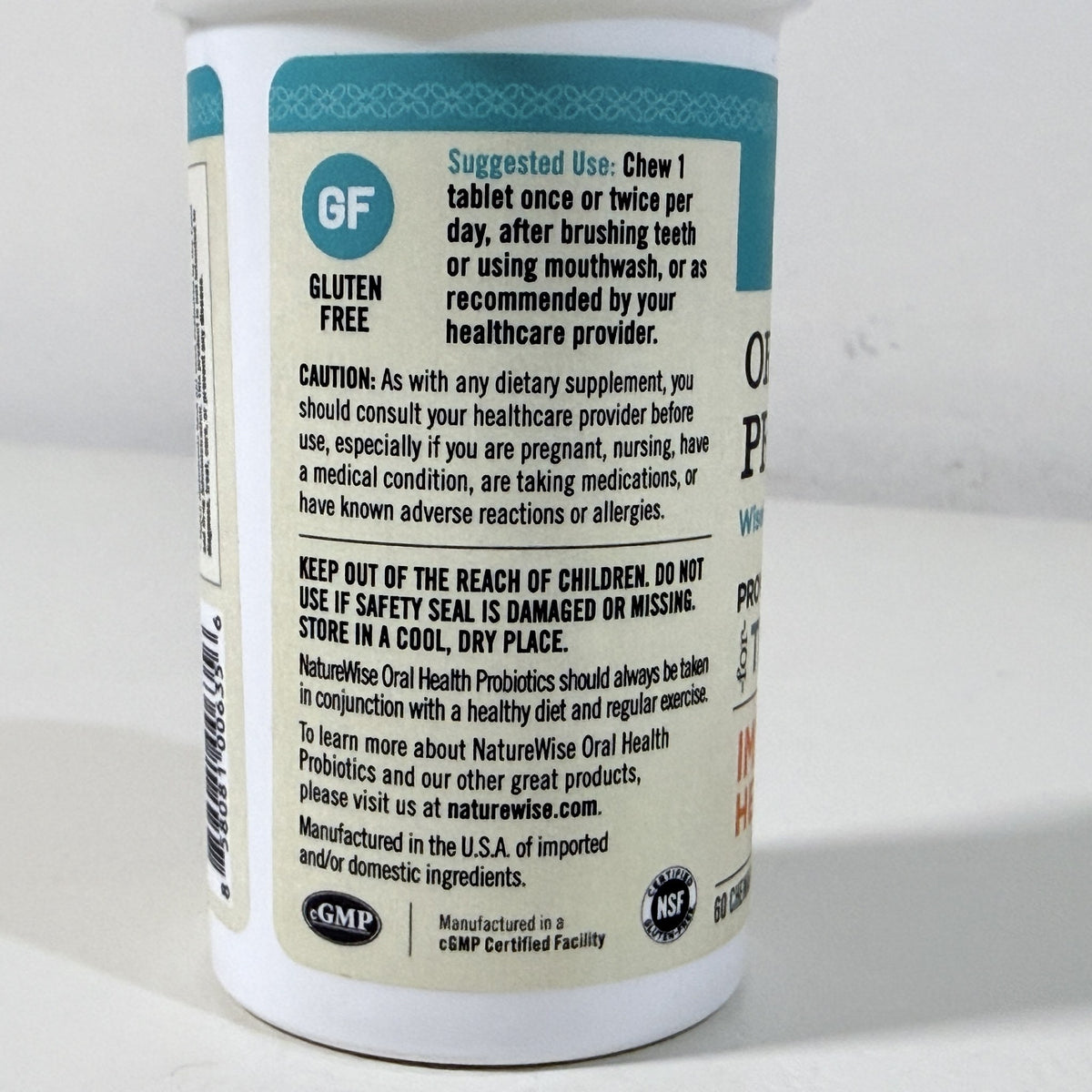 NatureWise Oral Health Probiotics, 60 Mint Chewables, BB 11/2027 - view 3 of 6