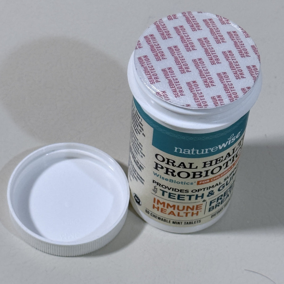 NatureWise Oral Health Probiotics, 60 Mint Chewables, BB 11/2027 - view 6 of 6