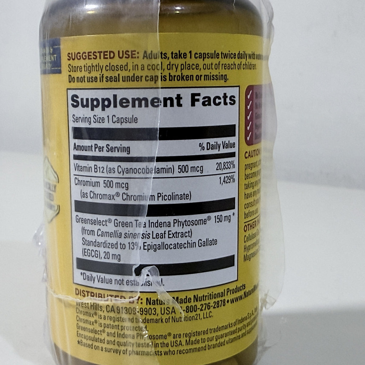 Nature Made Metabolyze, Chromium & Green Tea, 60 Capsules, Exp 02/2028 - view 2 of 4
