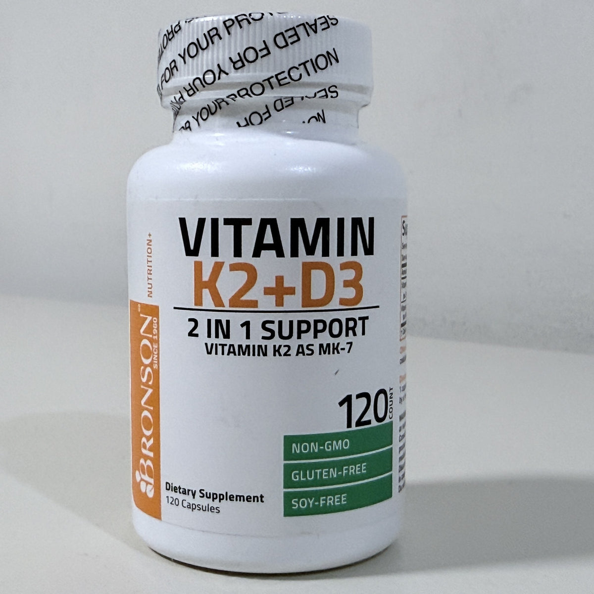 Bronson Vitamin K2 + D3 5000 IU, MK-7, 120 Capsules, Exp 12/2027 - view 1 of 4