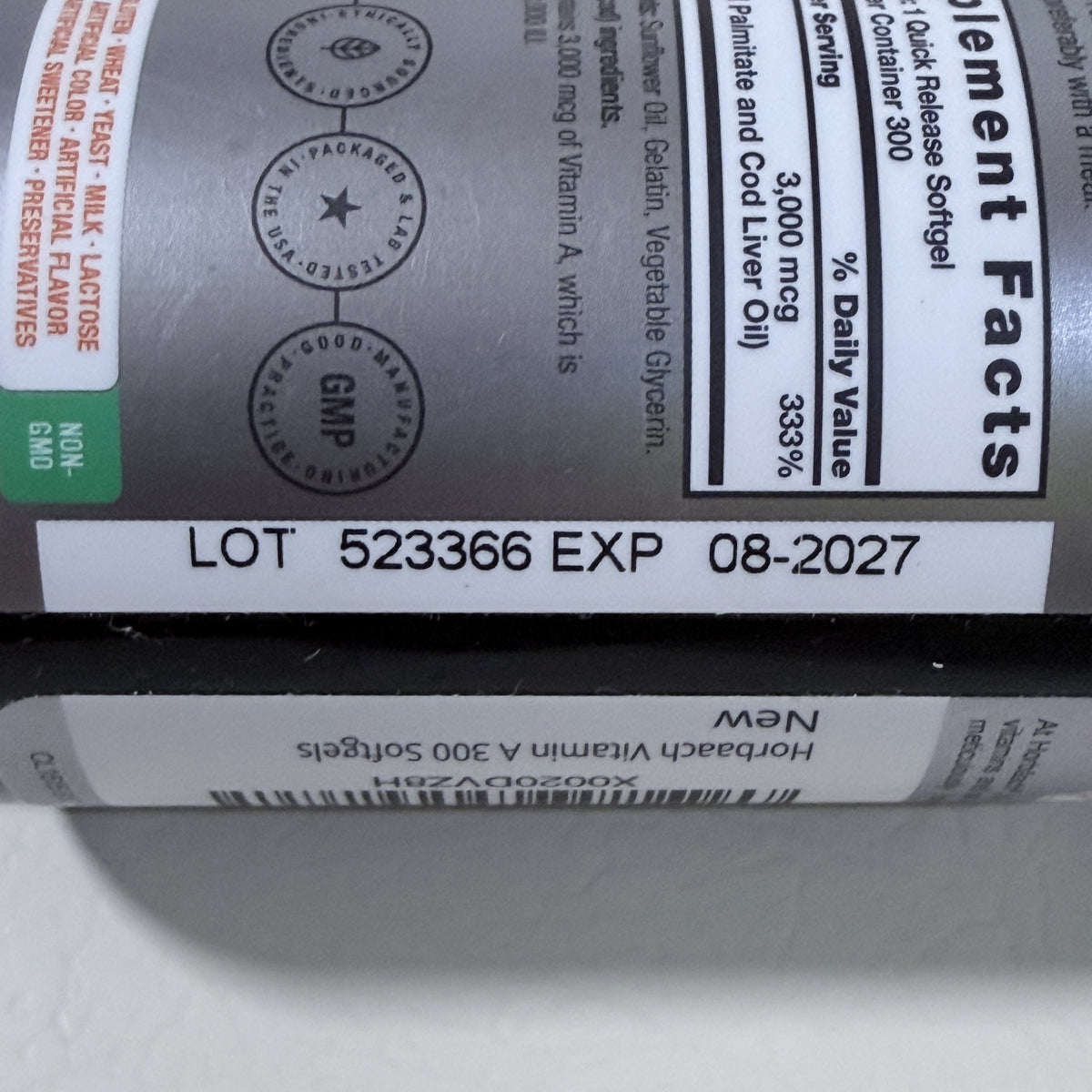 Horbaach Vitamin A 10,000 IU, 300 Softgels, Exp 08/2027 - view 5 of 5