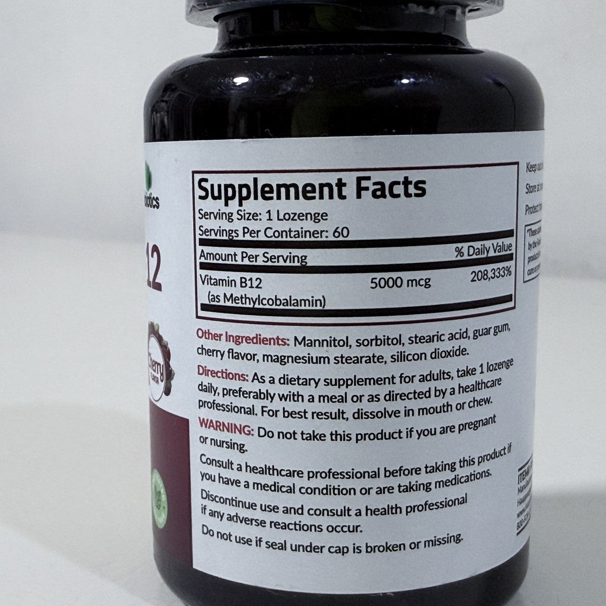 Futurebiotics Methyl B-12 5000 mcg, Cherry, 60 Lozenges, Exp 07/2027 - view 2 of 3