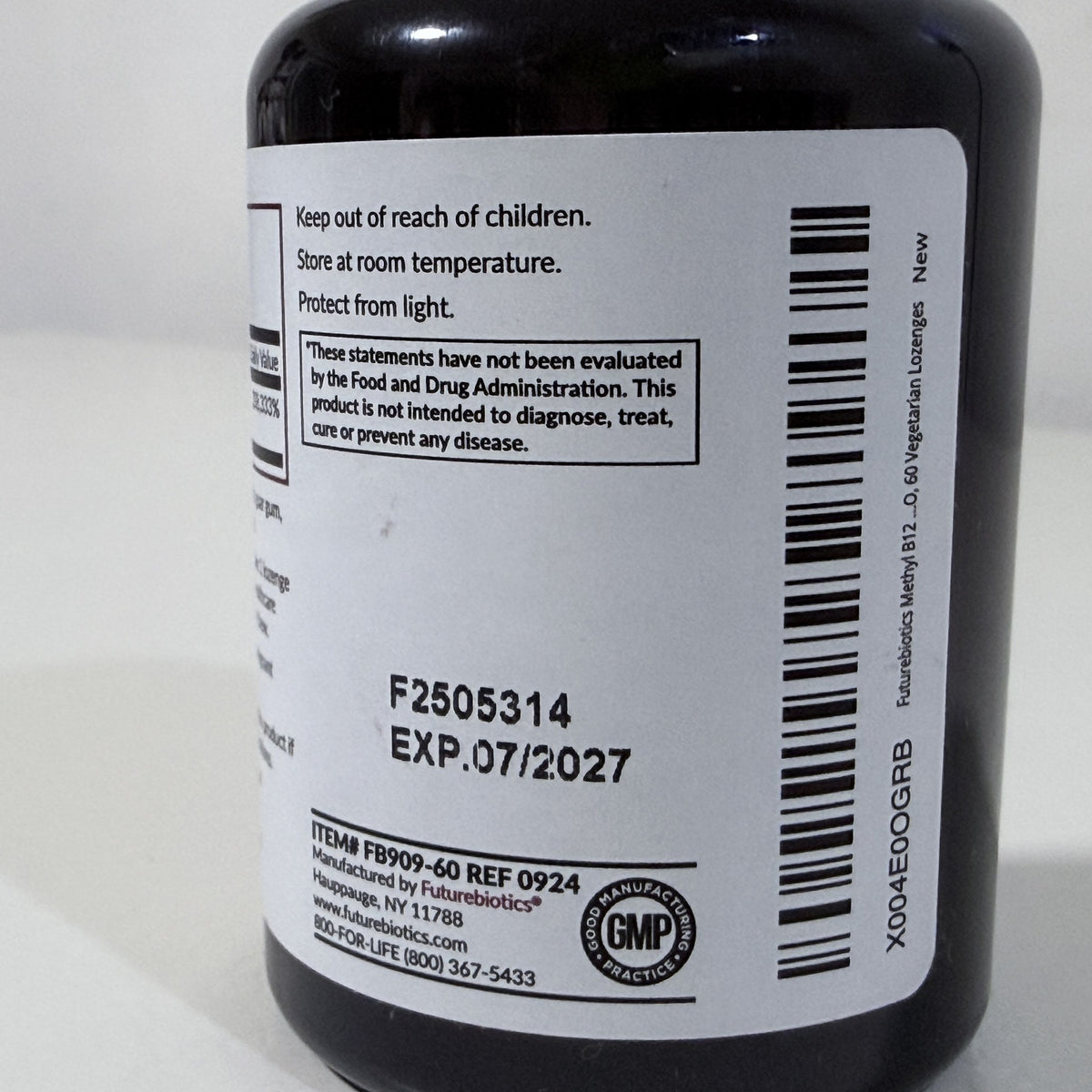 Futurebiotics Methyl B-12 5000 mcg, Cherry, 60 Lozenges, Exp 07/2027 - view 3 of 3