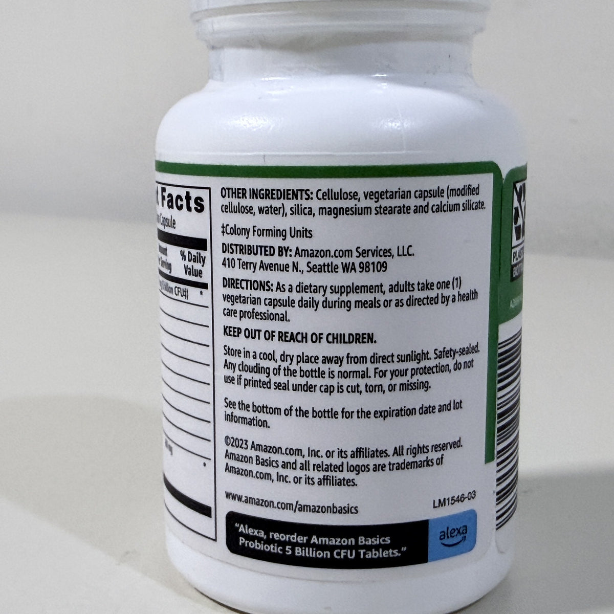 Amazon Basics Probiotic 5 Billion CFU, 60 Veg Capsules, Exp 08/2027 - view 3 of 5