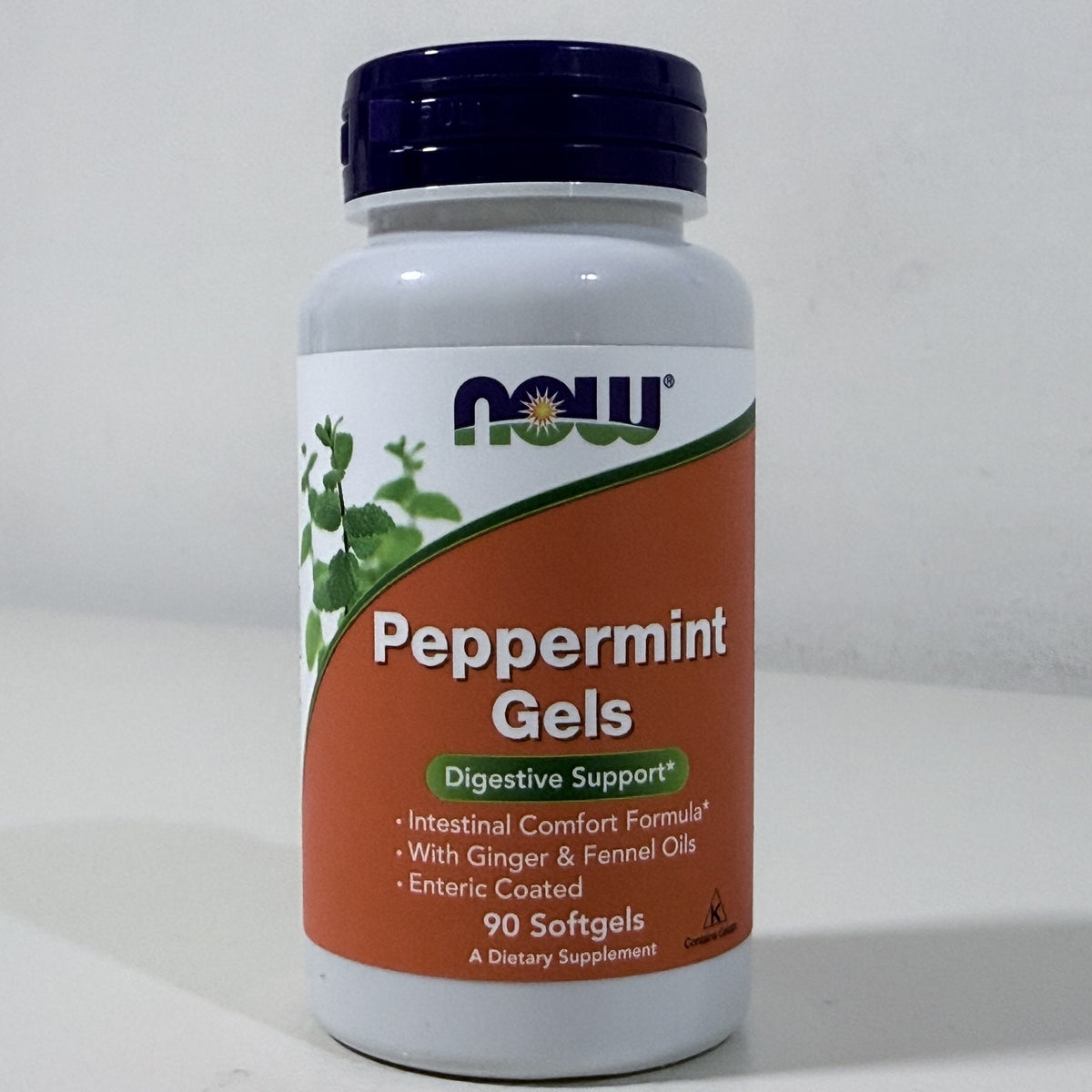 NOW Peppermint Gels with Ginger & Fennel Oils, 90 Softgels, BB 05/2029 - view 1 of 4