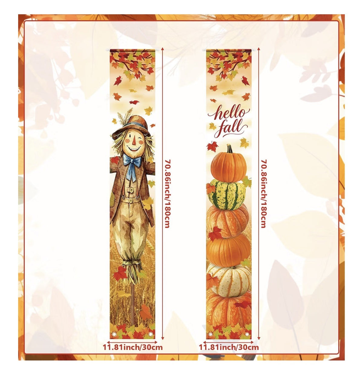 Fall Porch Banner Set with 164 ft Fall Pennant Banners, Scarecrow - view 1 of 10