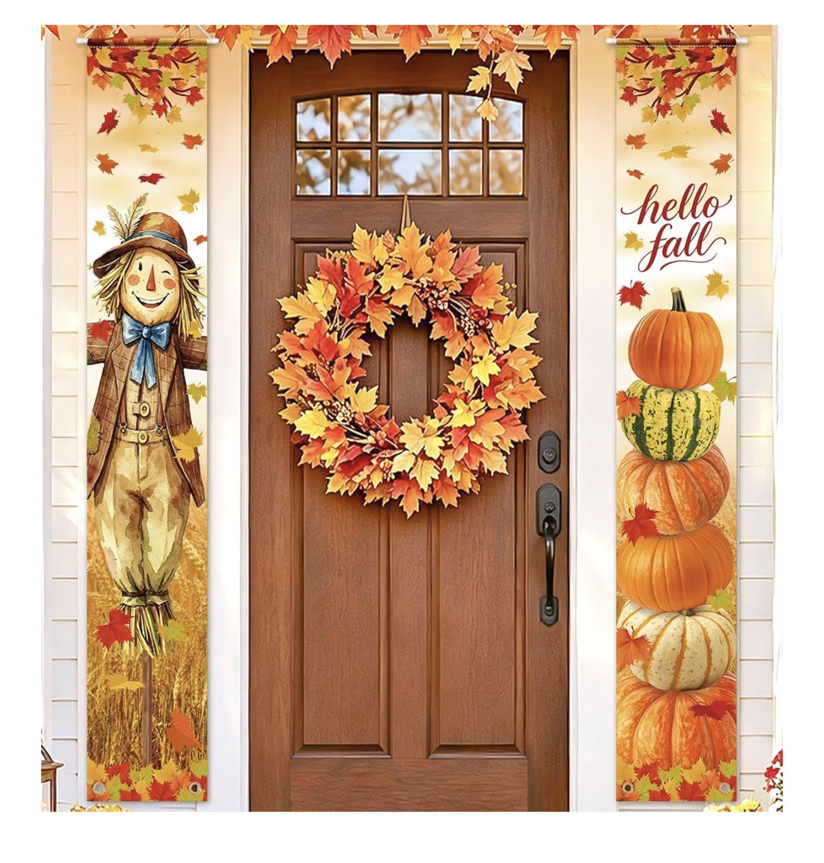 Fall Porch Banner Set with 164 ft Fall Pennant Banners, Scarecrow - view 2 of 10
