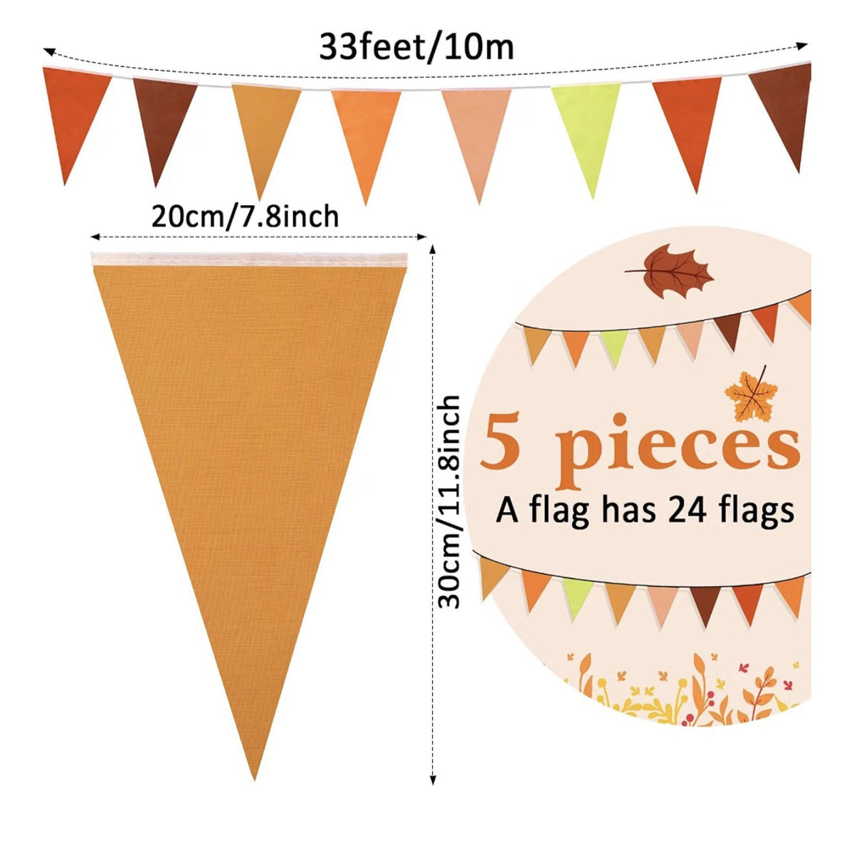 Fall Porch Banner Set with 164 ft Fall Pennant Banners, Scarecrow - view 4 of 10