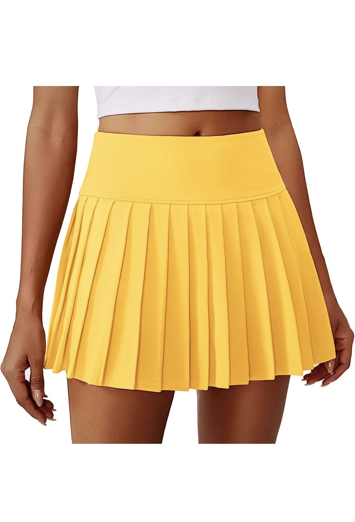 PINSPARK Pleated Tennis Skort with Pocket, Yellow, Women's XL - view 1 of 6