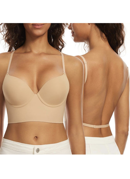 Low Back Bra with Convertible Straps, Nude, 34DD - view 1 of 9
