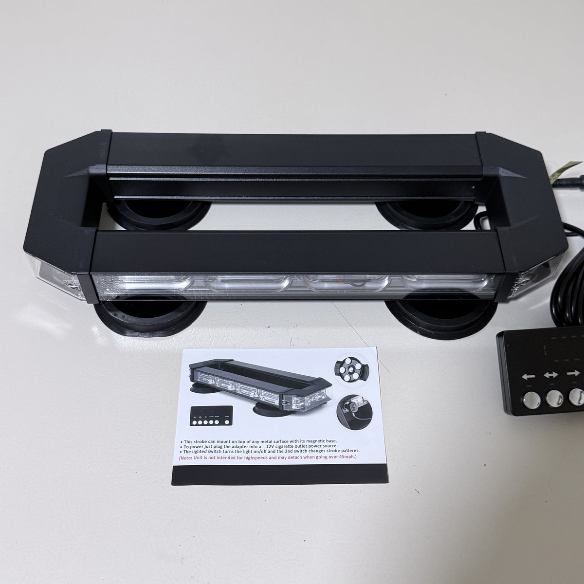 LED Rooftop Strobe Light Bar, Magnetic Base, Controller, 12V Plug - view 1 of 18