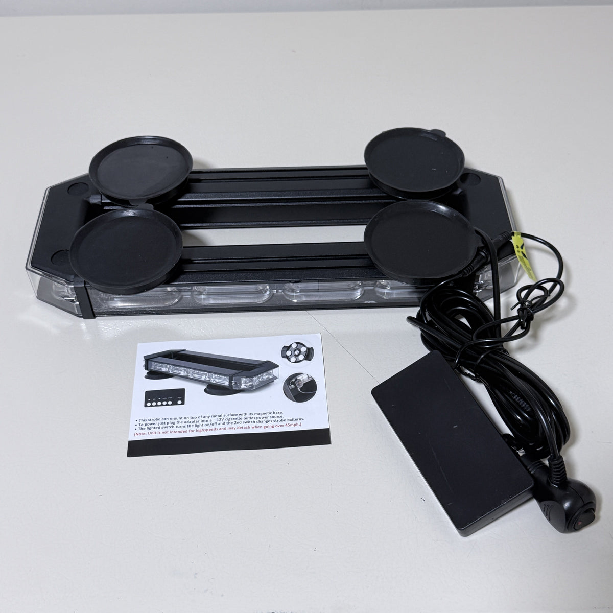LED Rooftop Strobe Light Bar, Magnetic Base, Controller, 12V Plug - view 4 of 18