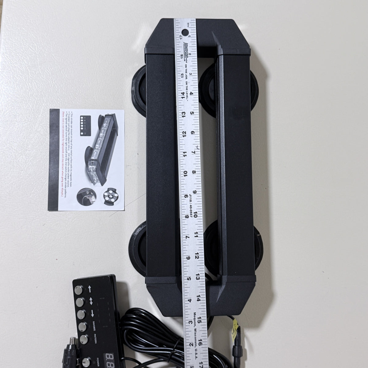 LED Rooftop Strobe Light Bar, Magnetic Base, Controller, 12V Plug - view 9 of 18