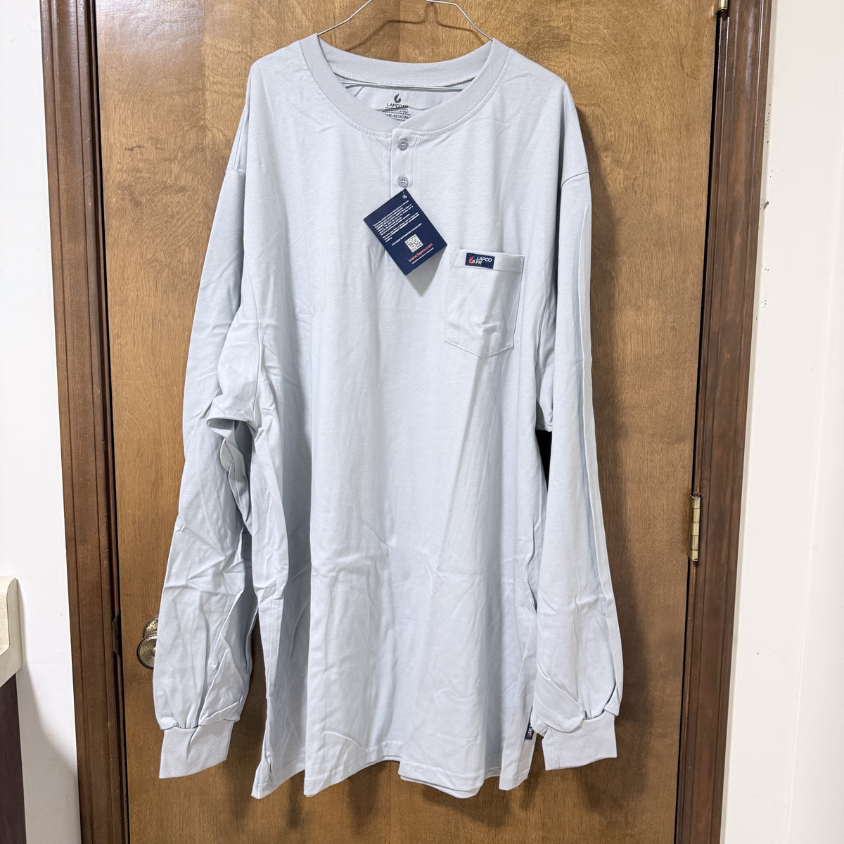 LAPCO FR Henley Tee Lot of 5, Gray, 5XL Tall, Flame Resistant CAT 2 - view 2 of 14