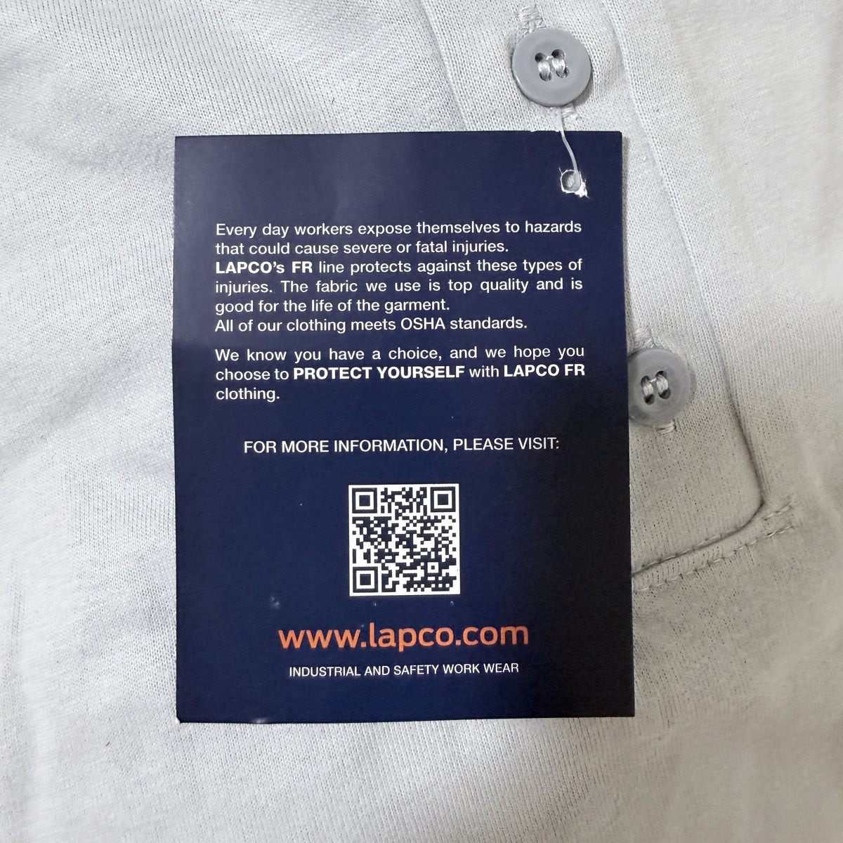LAPCO FR Henley Tee Lot of 5, Gray, 5XL Tall, Flame Resistant CAT 2 - view 8 of 14