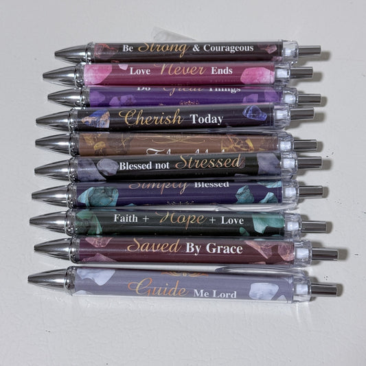10 Christian Bible Verse Ballpoint Pens, Stone Design, Gift Box - view 1 of 8