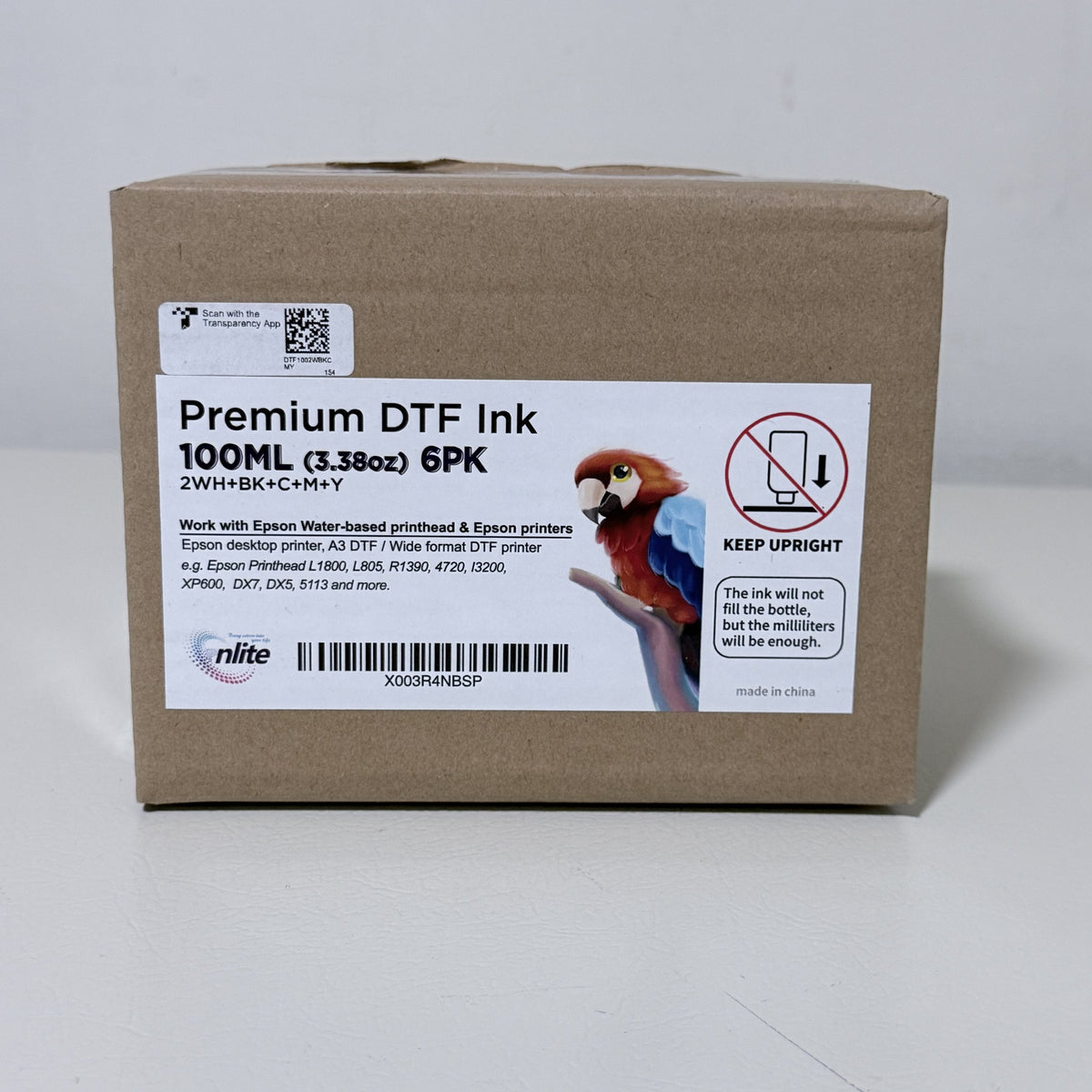 DTF Ink 6 x 100 ml for Epson Printheads, White x2, Black, C, M, Y - view 1 of 6