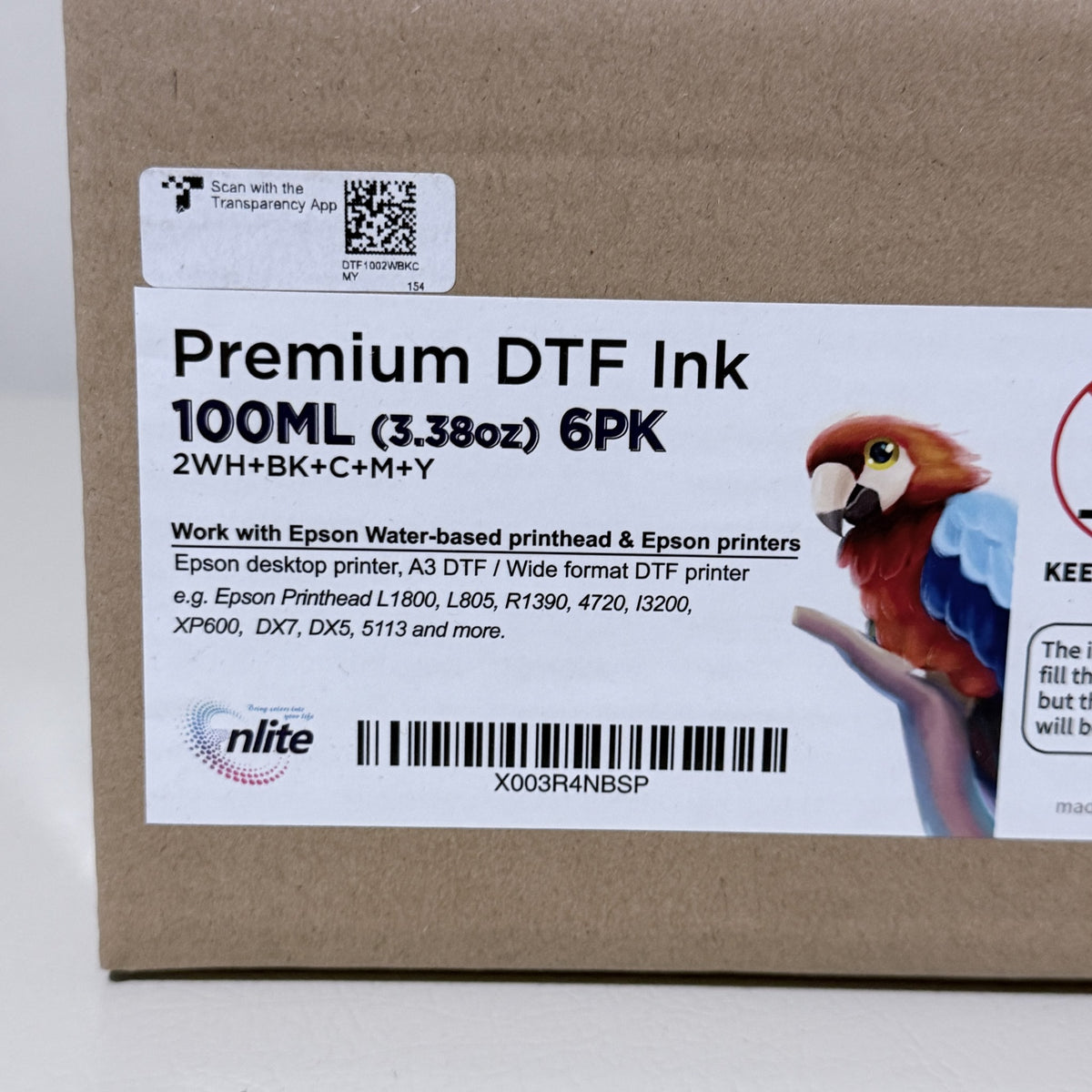 DTF Ink 6 x 100 ml for Epson Printheads, White x2, Black, C, M, Y - view 2 of 6