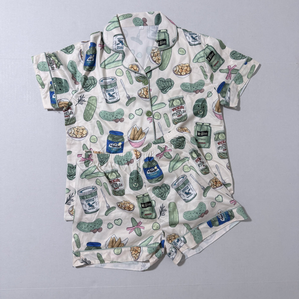 Girls Pickle Print Short Sleeve Pajama Set, Size 10 - view 2 of 8
