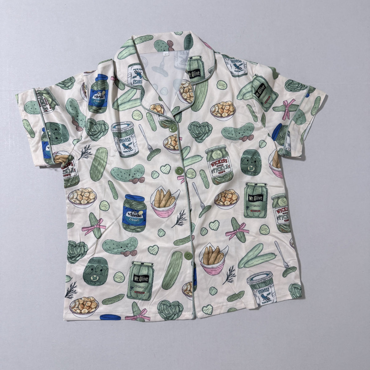 Girls Pickle Print Short Sleeve Pajama Set, Size 10 - view 3 of 8
