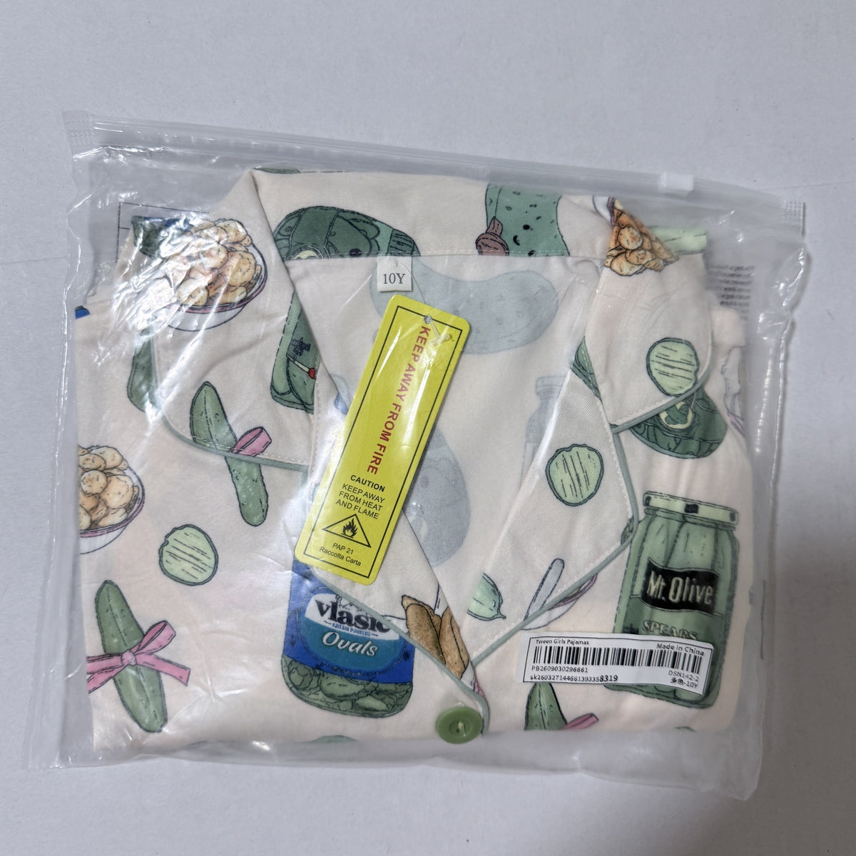Girls Pickle Print Short Sleeve Pajama Set, Size 10 - view 7 of 8