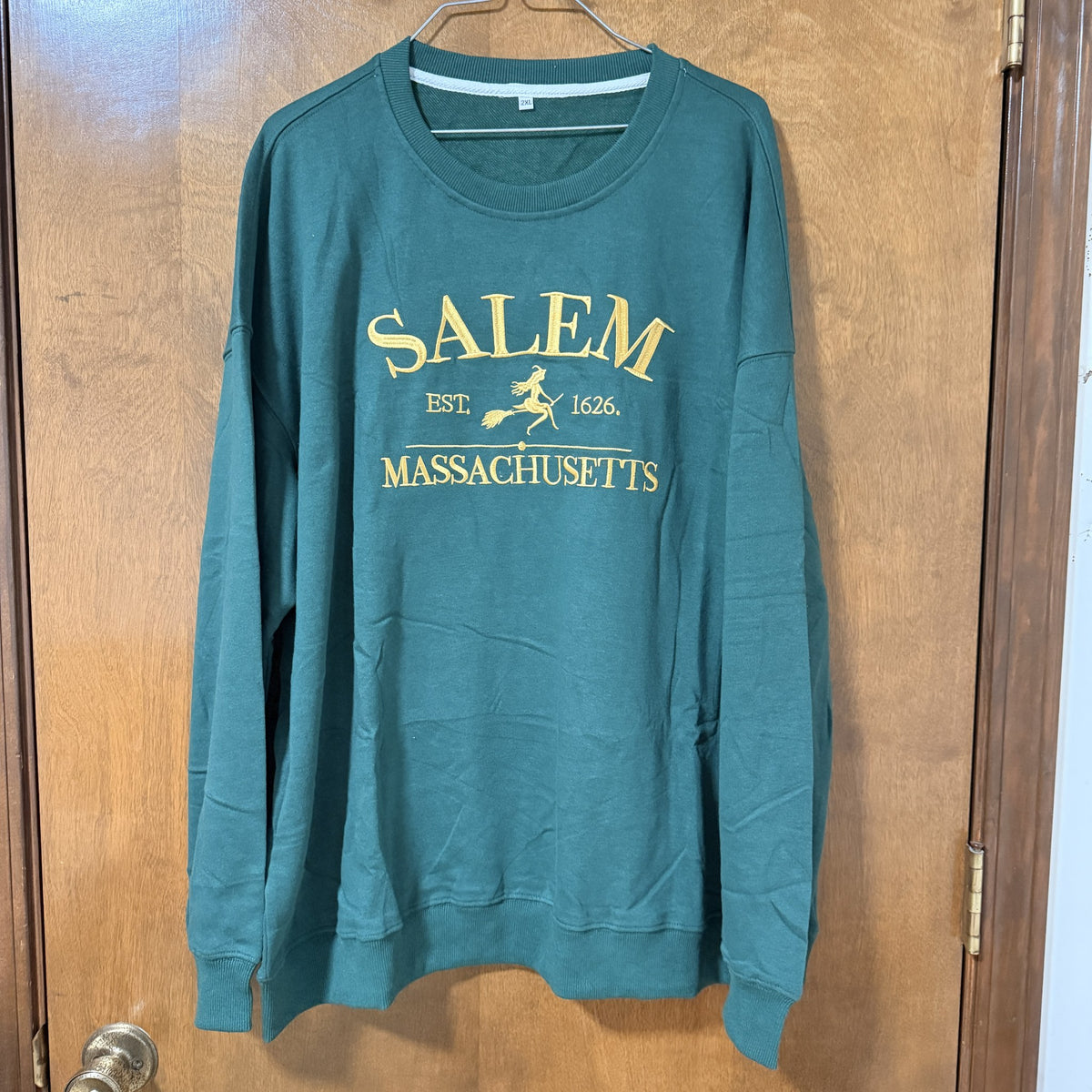 Salem Massachusetts Est. 1626 Embroidered Sweatshirt, Green, 2XL - view 2 of 8