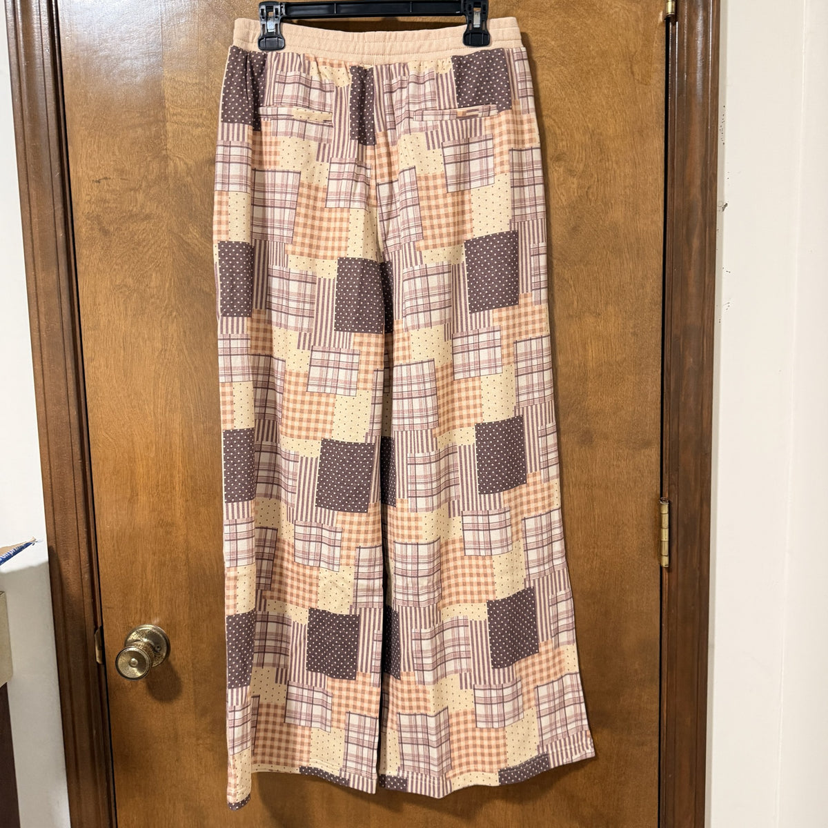 Rareraw Patchwork Half-Zip Sweatshirt and Wide Leg Pants Set, L - view 6 of 13