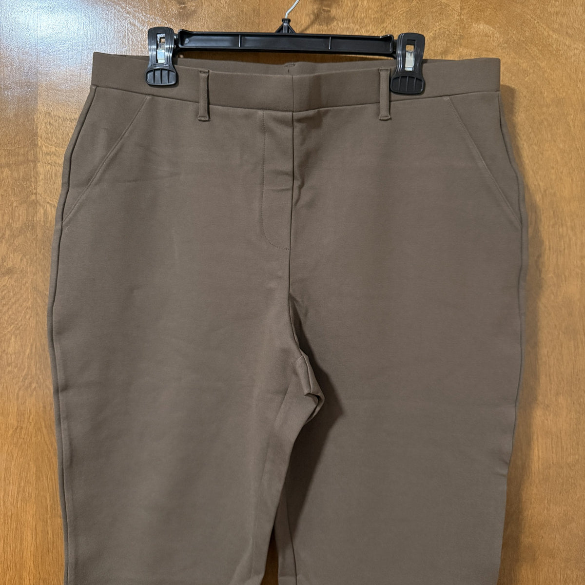 Quince Ultra-Stretch Ponte Straight Leg Pants, Dark Baltic Brown, XL - view 3 of 10