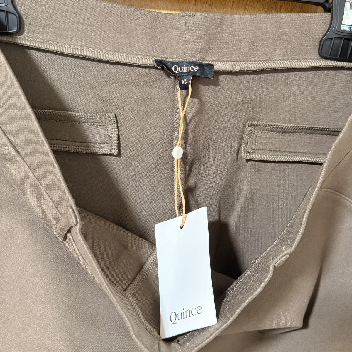 Quince Ultra-Stretch Ponte Straight Leg Pants, Dark Baltic Brown, XL - view 6 of 10