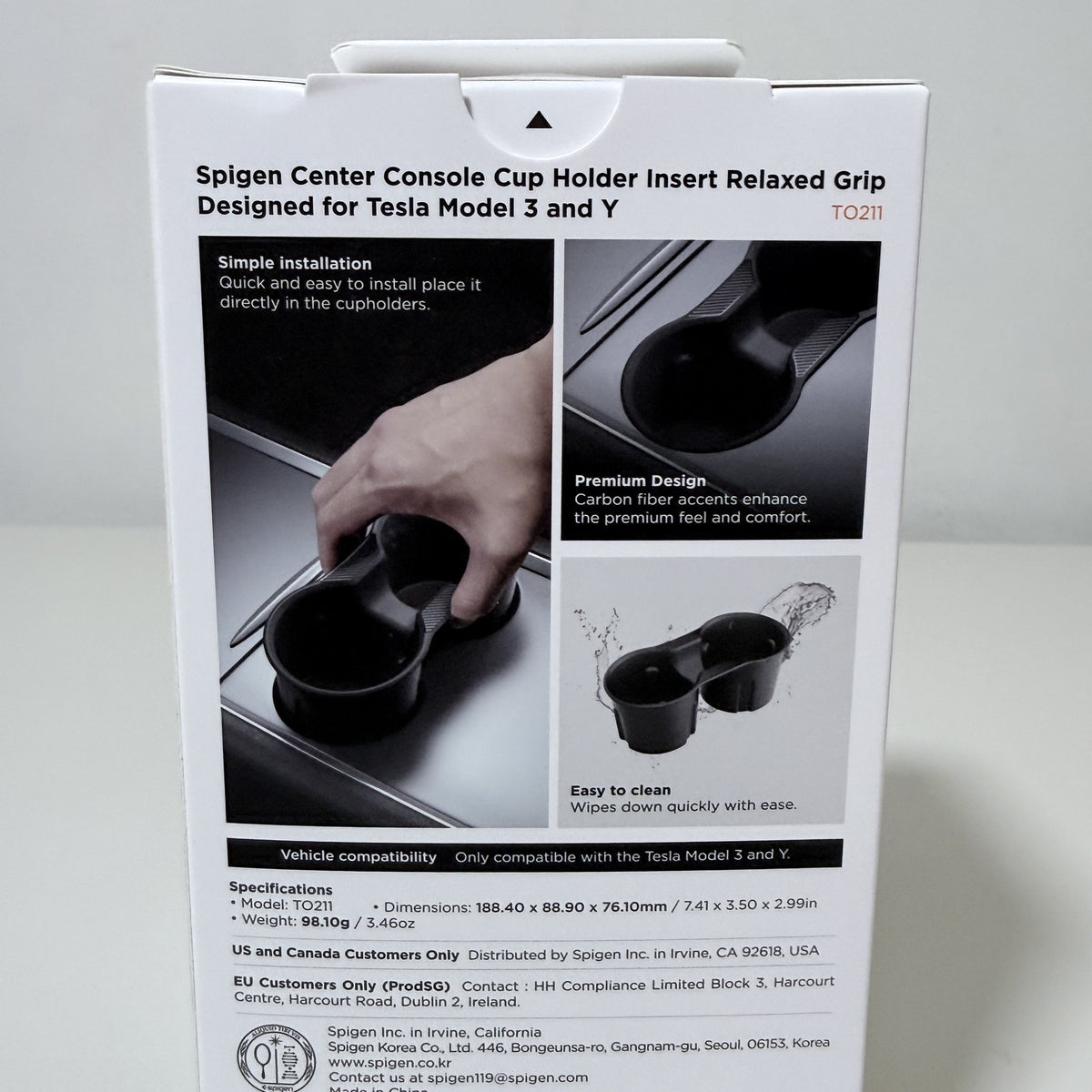 Spigen TO211 Cup Holder Insert for Tesla Model 3 and Model Y Black - view 4 of 7