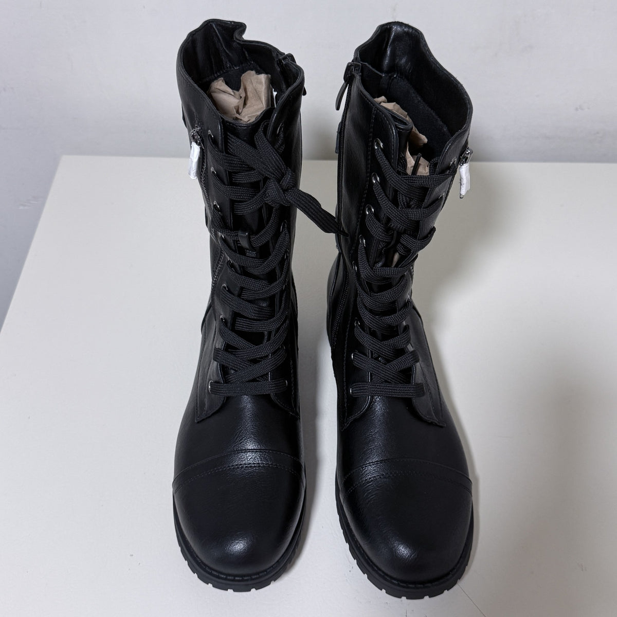 Dream Pairs Terran Black Lace-Up Combat Boots Women's 12 Mid Calf - view 3 of 9
