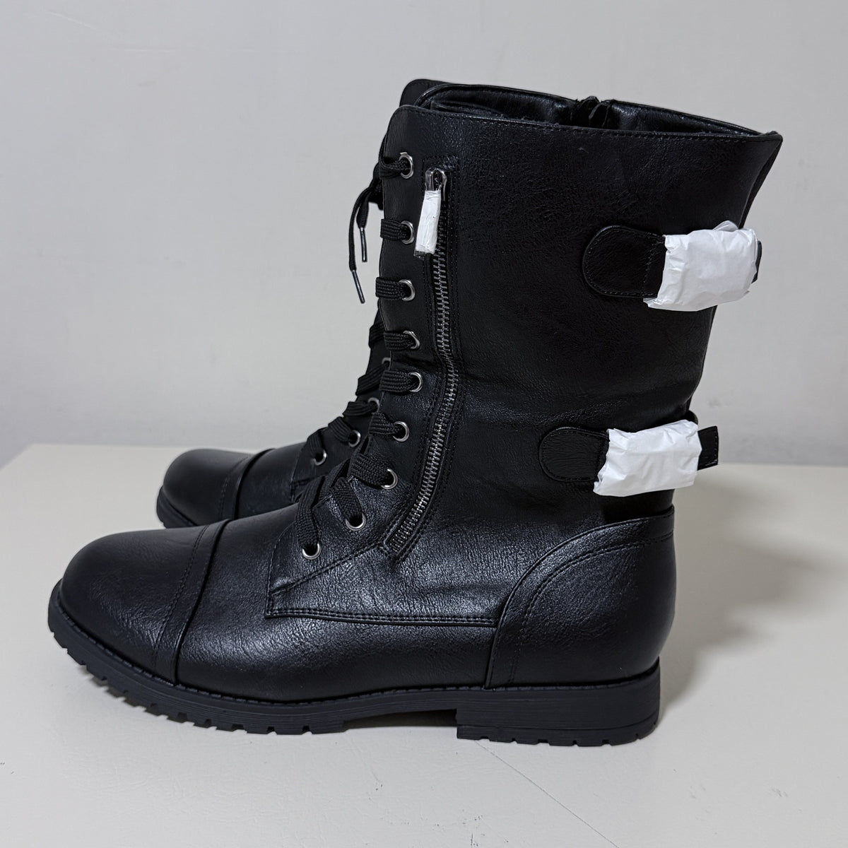 Dream Pairs Terran Black Lace-Up Combat Boots Women's 12 Mid Calf - view 5 of 9