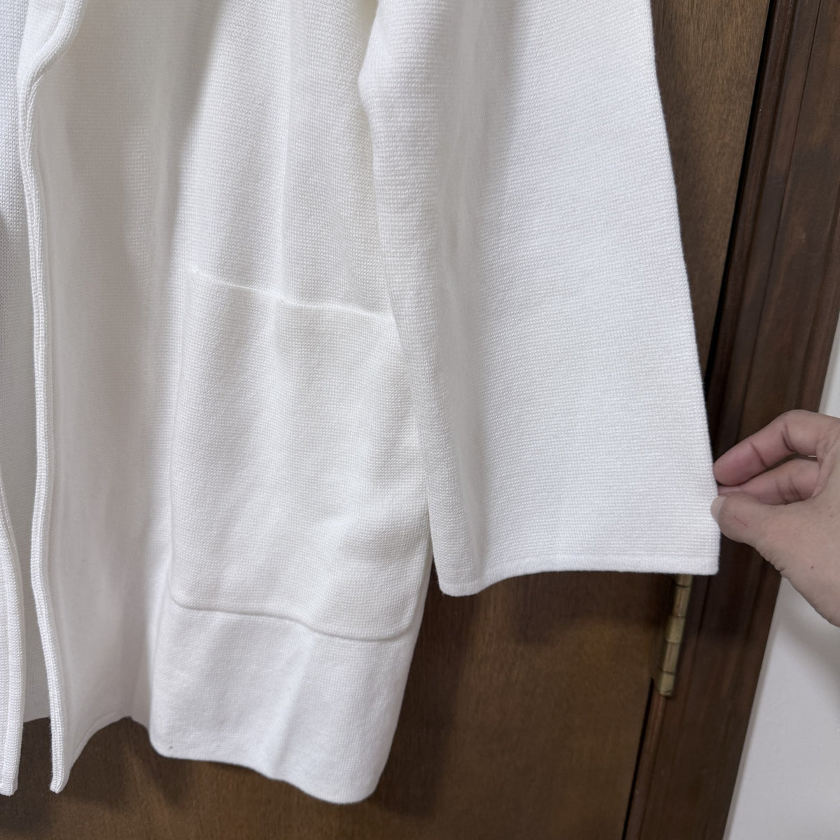 Quince 100% Organic Cotton Knit Blazer Ivory Women's M - view 8 of 12