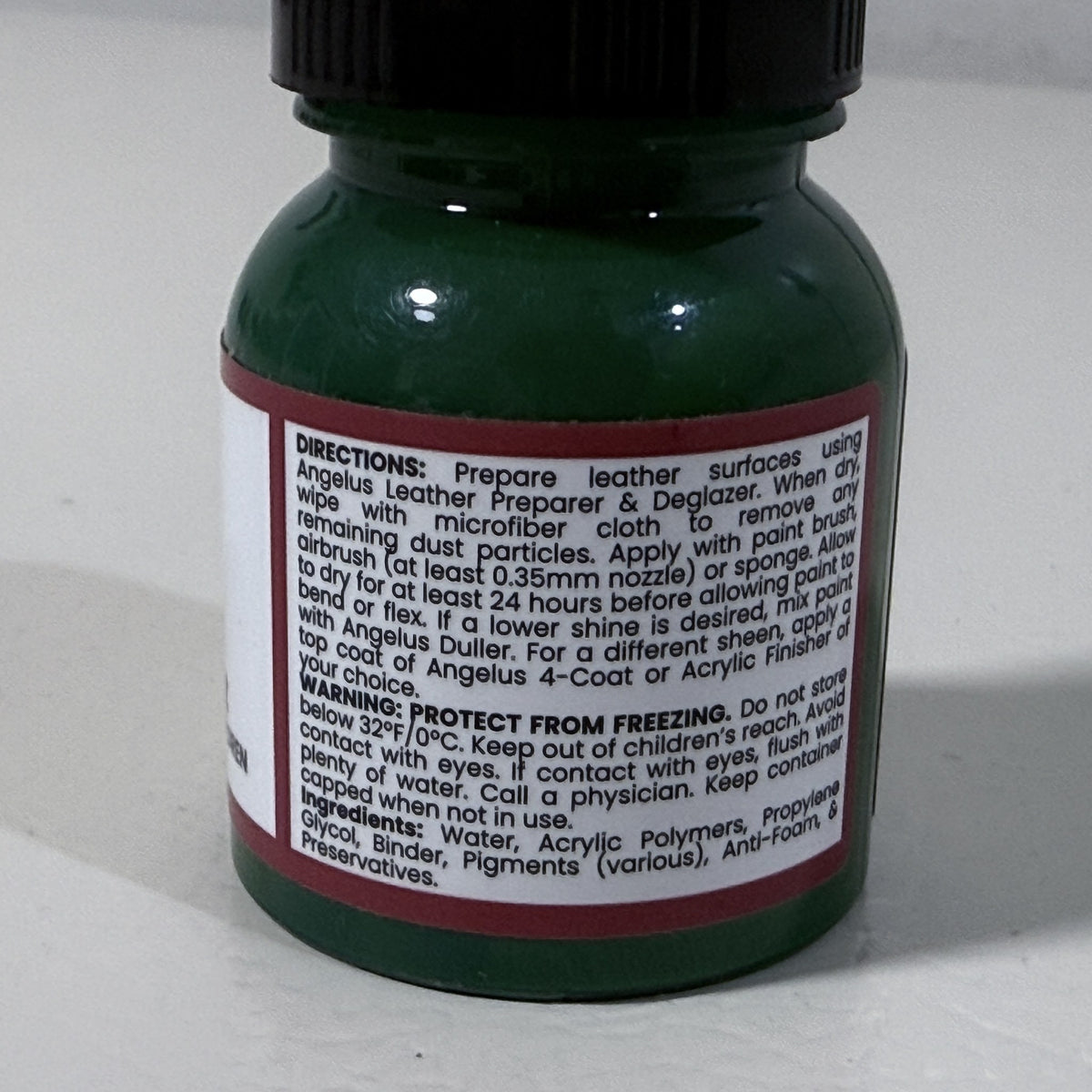 Angelus Acrylic Leather Paint, Green, 1 fl oz - view 2 of 3