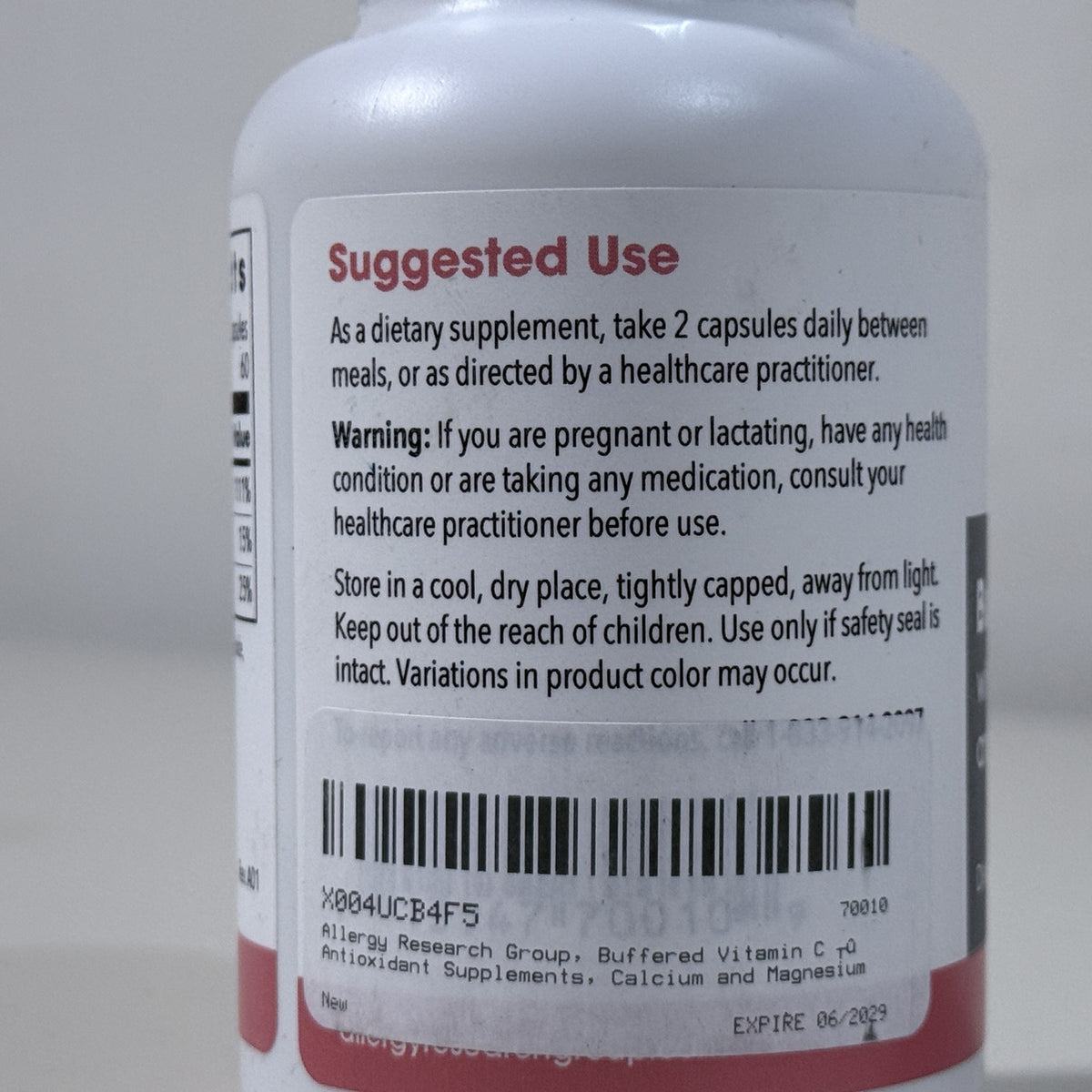 Allergy Research Group Buffered Vitamin C, 120 Capsules, Exp 06/2029 - view 4 of 6