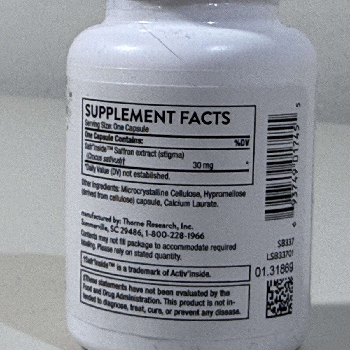 Thorne Rapid Relief Saffron, 30 Capsules, Exp 05/2028 - view 3 of 5