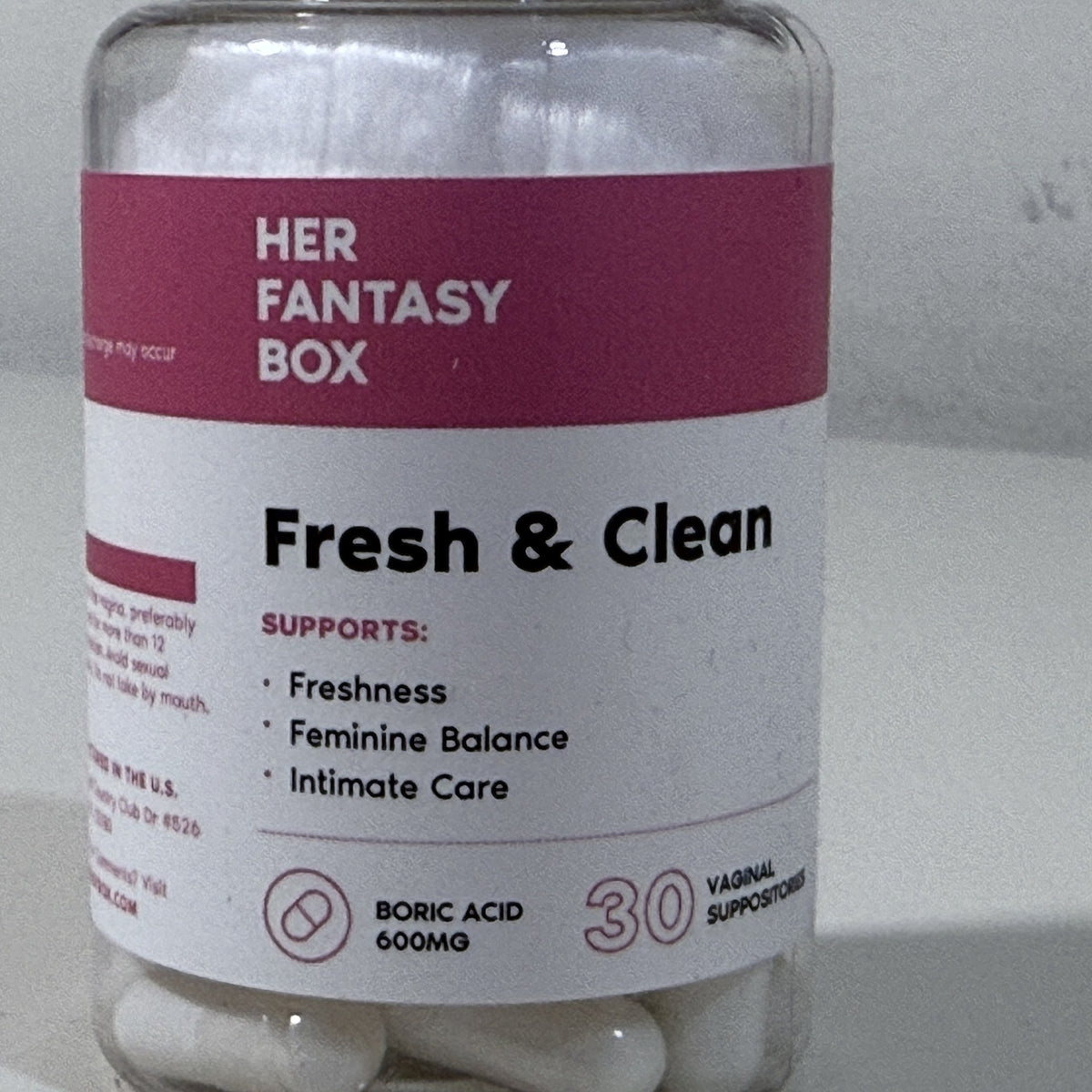 Her Fantasy Box Boric Acid 600 mg, 30 Suppositories, Exp 08/2029 - view 2 of 5