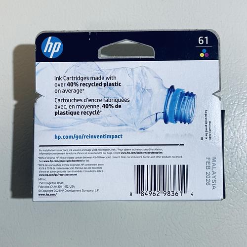 HP 61 Tri-Color Ink | DeskJet, Envy & OfficeJet Models | CH562WN